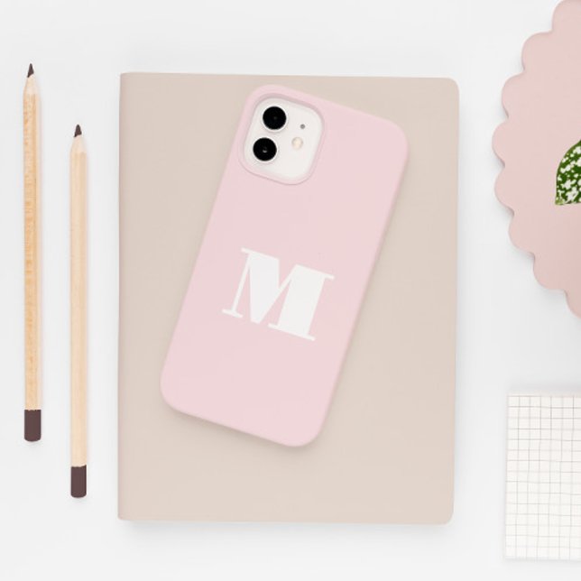 Monogramm Erstblush Pink Modern Case-Mate iPhone 14 Hülle (Von Creator hochgeladen)