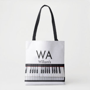 Monogramm erste Buchstabe Name Text Klaviermusik Tasche