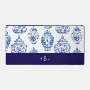 Monogramm Erste Chinoiserie Blumenkohle China Schreibtischunterlage