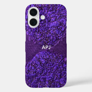Monogramm erste Lila Weiße Weibchen Abstrakt iPhone 16 Hülle