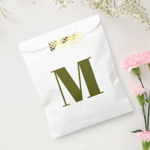 Monogramm erste Olivmoos-weiße Geschenke anpassen Geschenktütchen