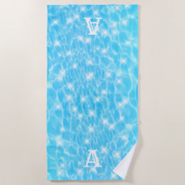 Monogramm erste Wasserrippelwasserstruktur modern Strandtuch