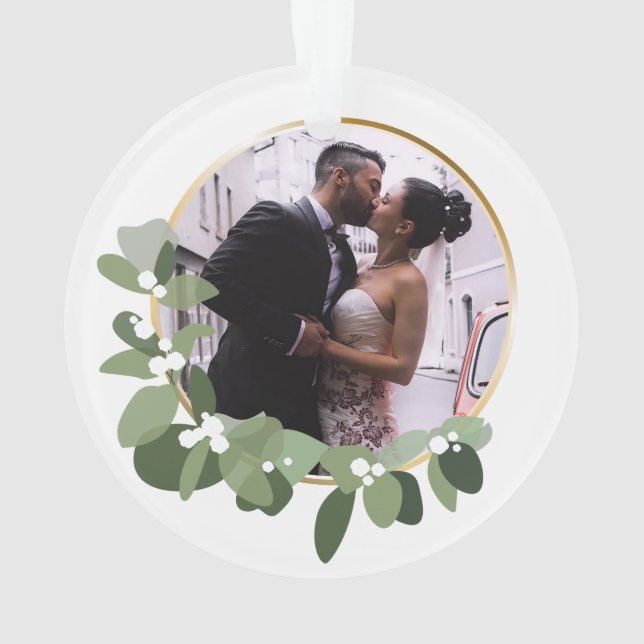 Monogramm-erster WeihnachtsWreath des Ornament (Rückseite)