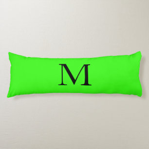Monogramm erstes neongrünes, farbiges, leuchtendes seitenschläferkissen
