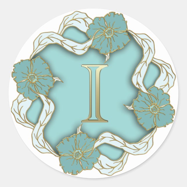 Monogramm Erstkleber I Runder Aufkleber (Vorderseite)