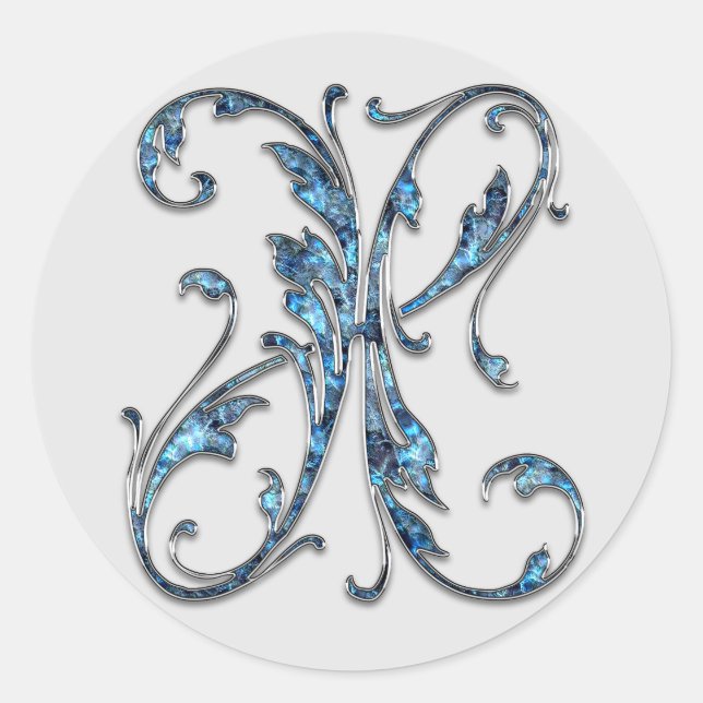 Monogramm Erstkleber X Runder Aufkleber (Vorderseite)