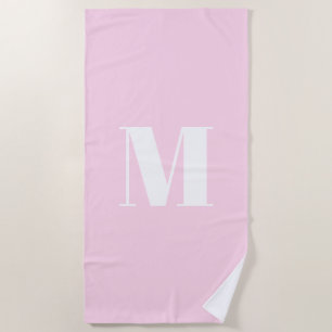 Monogramm Erstlicht pink weiß anpassen Strandtuch