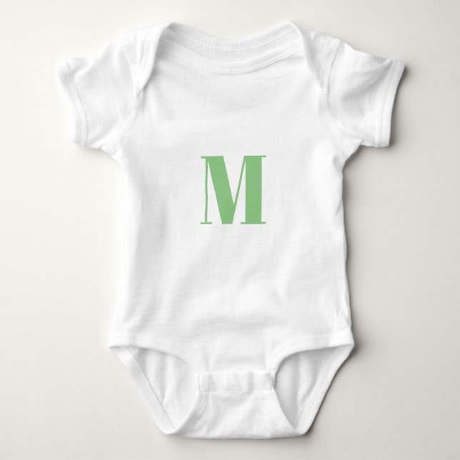 Monogramm-Erstlichtgrün anpassen Baby Strampler (Vorderseite)