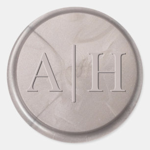 Monogramm Erstmaliger Perlgraue Wachs-Siegel-Aufkl Runder Aufkleber