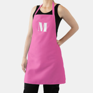 Monogramm Erstmaliges Hot-Pink-Weiß anpassen Schürze