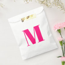 Monogramm Erstmaliges rosa fuchsienweißes Geschenk