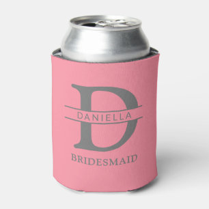 Monogramm Erstmaligkeit und Name Lachs rosa Dosenkühler