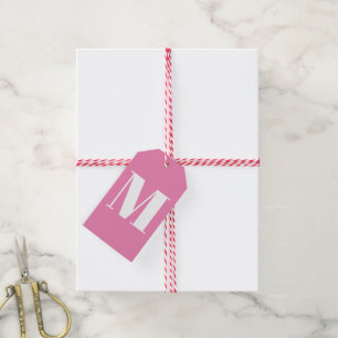 Monogramm Erstpinke weiß anpassen Geschenkanhänger