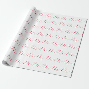 Monogramm Erstweises Weißes Rotes Minimalistisch Geschenkpapier