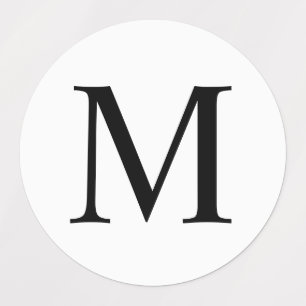 Monogramm-Etiketten mit Schwarzweiß-Elegant Etiketten