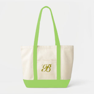 Monogramm extravagant zwei Töne Tasche. Monogramm  Tragetasche