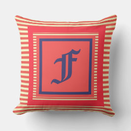Monogramm F Familienwappen Initial Kissen