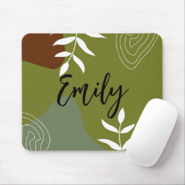 Monogramm farbig abstrakt für Minimalismus Grün Mousepad