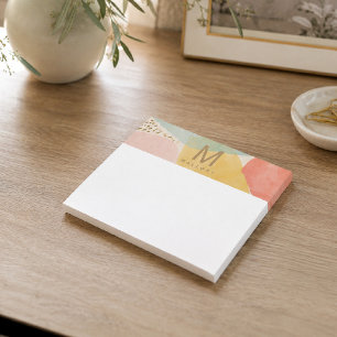 Monogramm farbige Abstrakte Formen Post-It-Notes Post-it Klebezettel