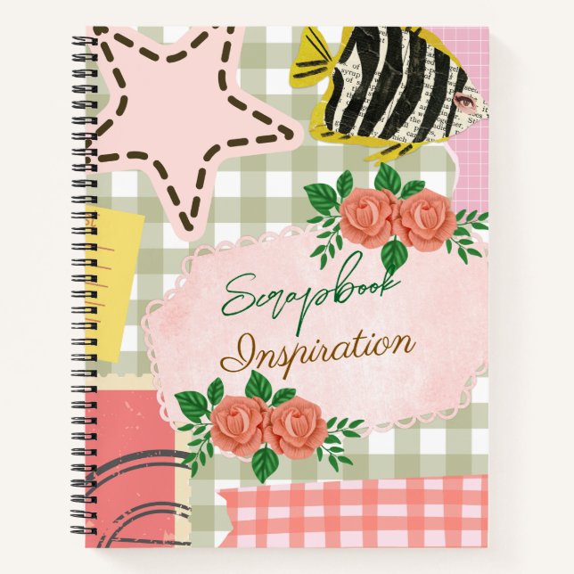 Monogramm farbige gürtelige Scrapbook-Inspiration  Notizbuch (Vorderseite)