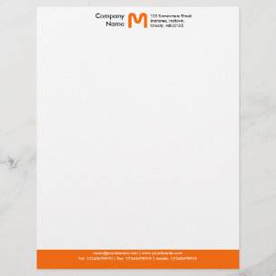 Monogramm-FarbSeitenende - Orange Briefbogen