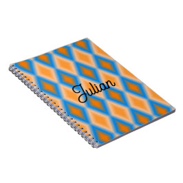 Monogramm Farbverlauf orange blaue Diamantformen Notizblock