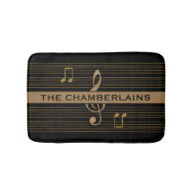 Monogramm Faux-Gold Violinschlüssel und Noten auf 