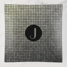 Monogramm-Faux-Kleine-Grunge-Metall-Quadrate