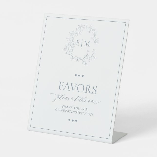 Monogramm-Favoriten für das blaue Wappen Sockelschild (Vorderseite)