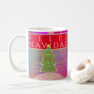 Monogramm "Feliz Navidad" Frieden und glückliches Kaffeetasse
