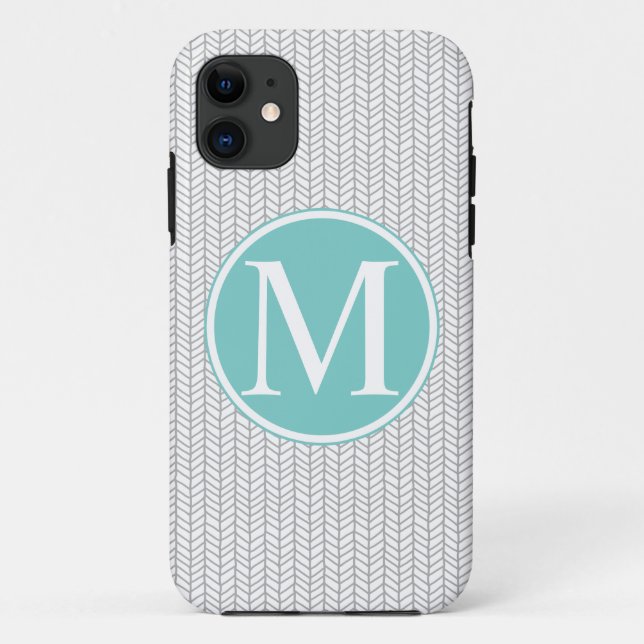 Monogramm-Fischgrätenmuster iPhone 5/5S Fall Case-Mate iPhone Hülle (Rückseite)