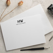 Monogramm-Flachnotizkarte