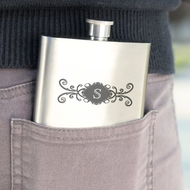 Monogramm-Flasche für dekorative Rollen Flachmann (Beispiel)