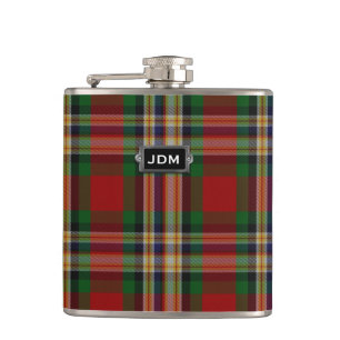 Monogramm Flasche mit MacGill Clan-Tartan Karomust Flachmann