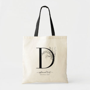 Monogramm Floral Custom Totbeutel - Single Letter Tragetasche