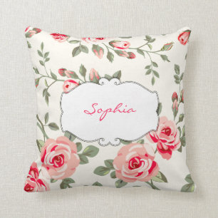 Monogramm Floral-Design Thromkissen Kissen