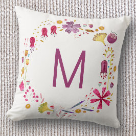Monogramm Floral Kissen