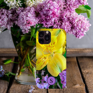 Monogramm Floral Lilien & Lilacs Gelb & Lila Case-Mate iPhone Hülle