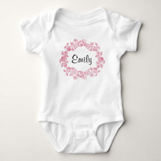 Monogramm Floral Personalisiert Baby Strampler