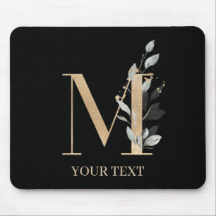 Monogramm Floral Personalisiert Mousepad