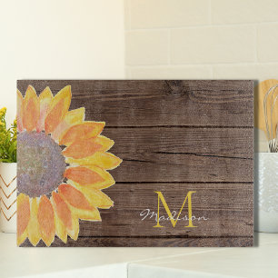 Monogramm Floral Rustikal Schneidebrett