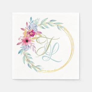 Monogramm Floral Serviette