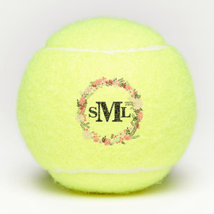 Monogramm Floral Tennisbälle