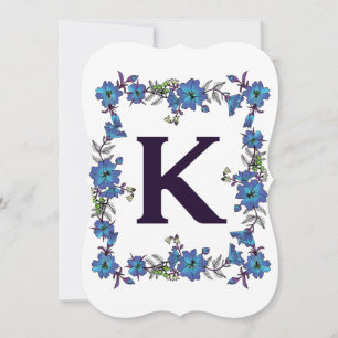 Monogramm florale Note Card