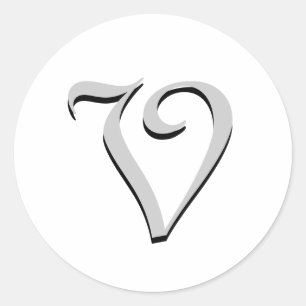 Monogramm-Formkleber "V" Runder Aufkleber