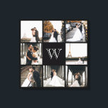Monogramm Foto Collage Black Border Leinwanddruck<br><div class="desc">Holen Sie sich dieses mit Monogramm Design mit 8 Ihrer Lieblings-Fotos darauf. Es hat einen Ort für Sie,  um Ihre erste hinzuzufügen. Das ist ideal für Fotos,  Fotos und Fotos.</div>