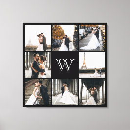 Monogramm Foto Collage Black Border Leinwanddruck