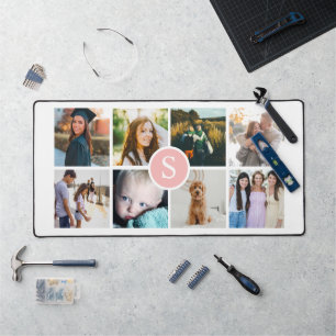 Monogramm Foto Collage Desk Mat Schreibtischunterlage