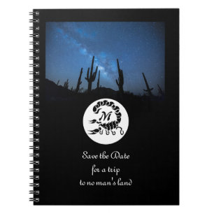 Monogramm-Foto der Schwarzen Skorpion-Silhouette Notizblock