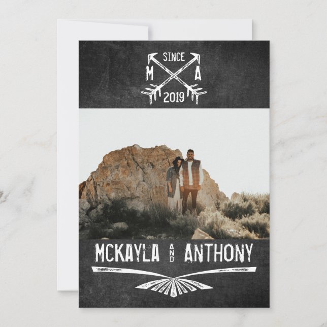 Monogramm-Foto der Verbindungspartei Einladung (Vorderseite)